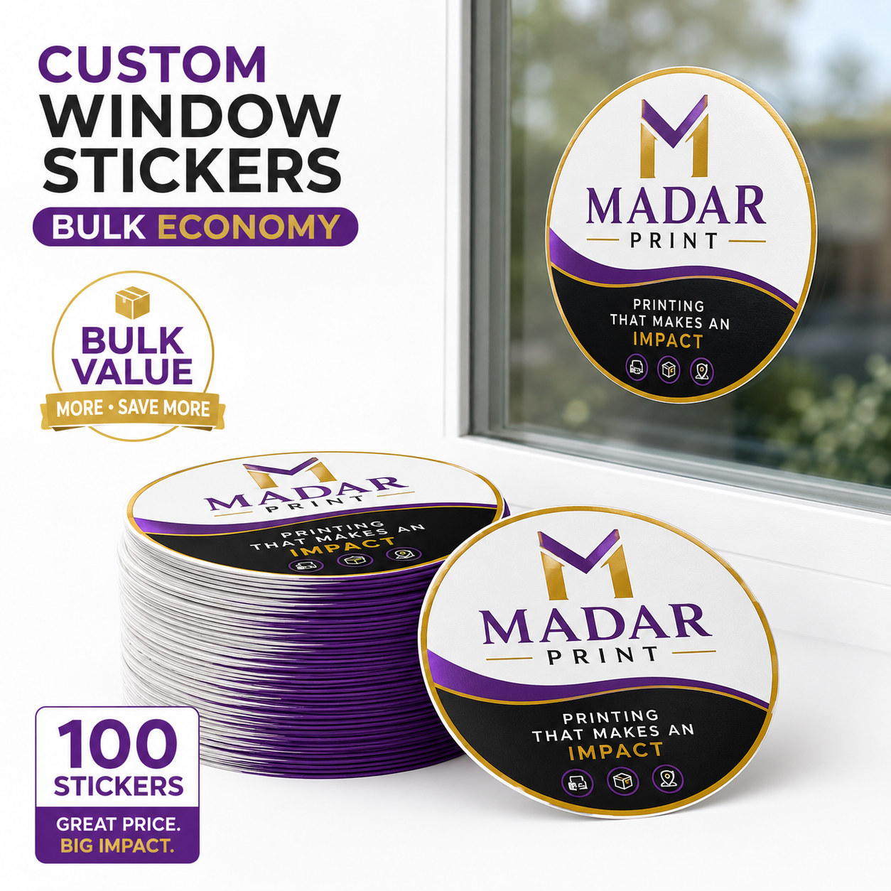 Custom Window Stickers - Bulk Economy