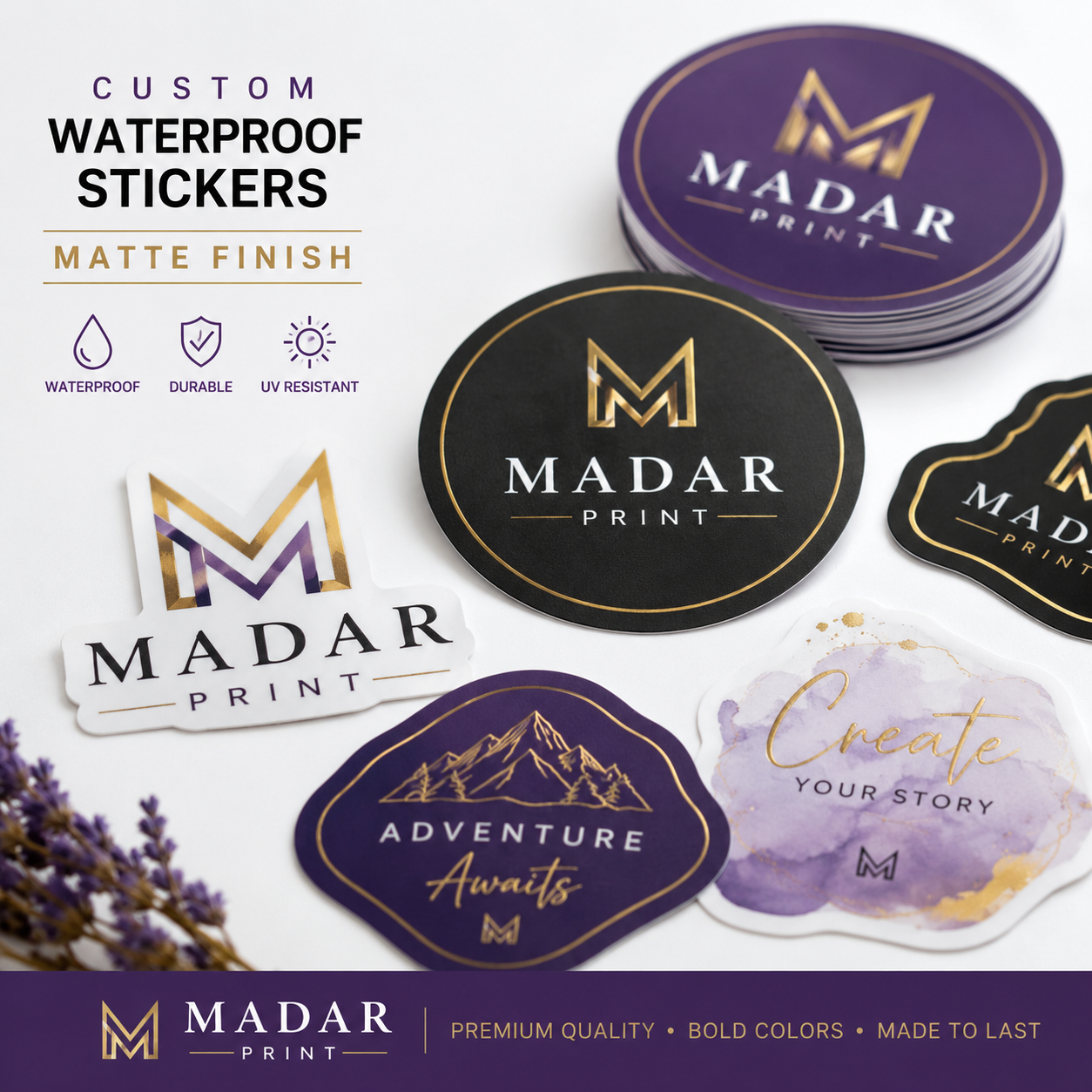 Custom Waterproof Stickers - Matte Finish