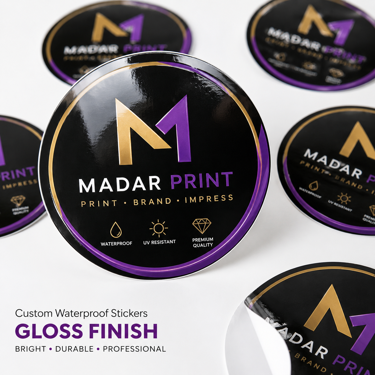 Custom Waterproof Stickers - Gloss Finish