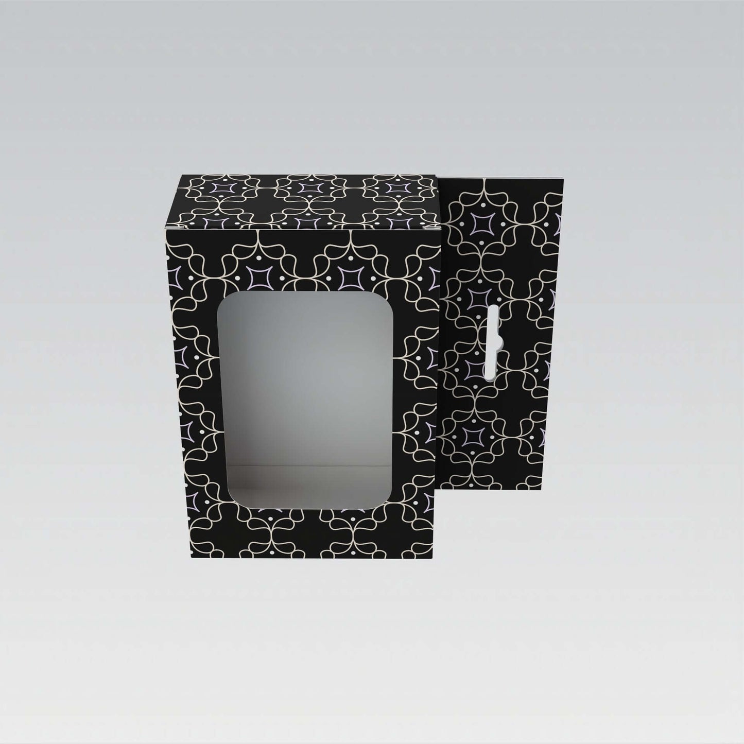 customizable 12×6×18 cm display box with transparent window - مطبعة مدار