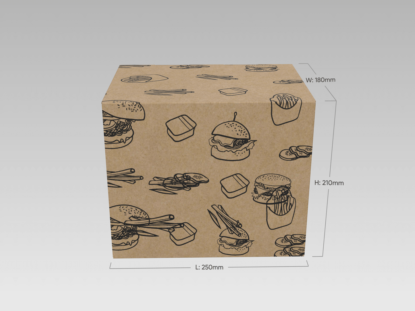 Customized carton flute box length 25 cm width 18 cm height 21 cm with handle - مطبعة مدار