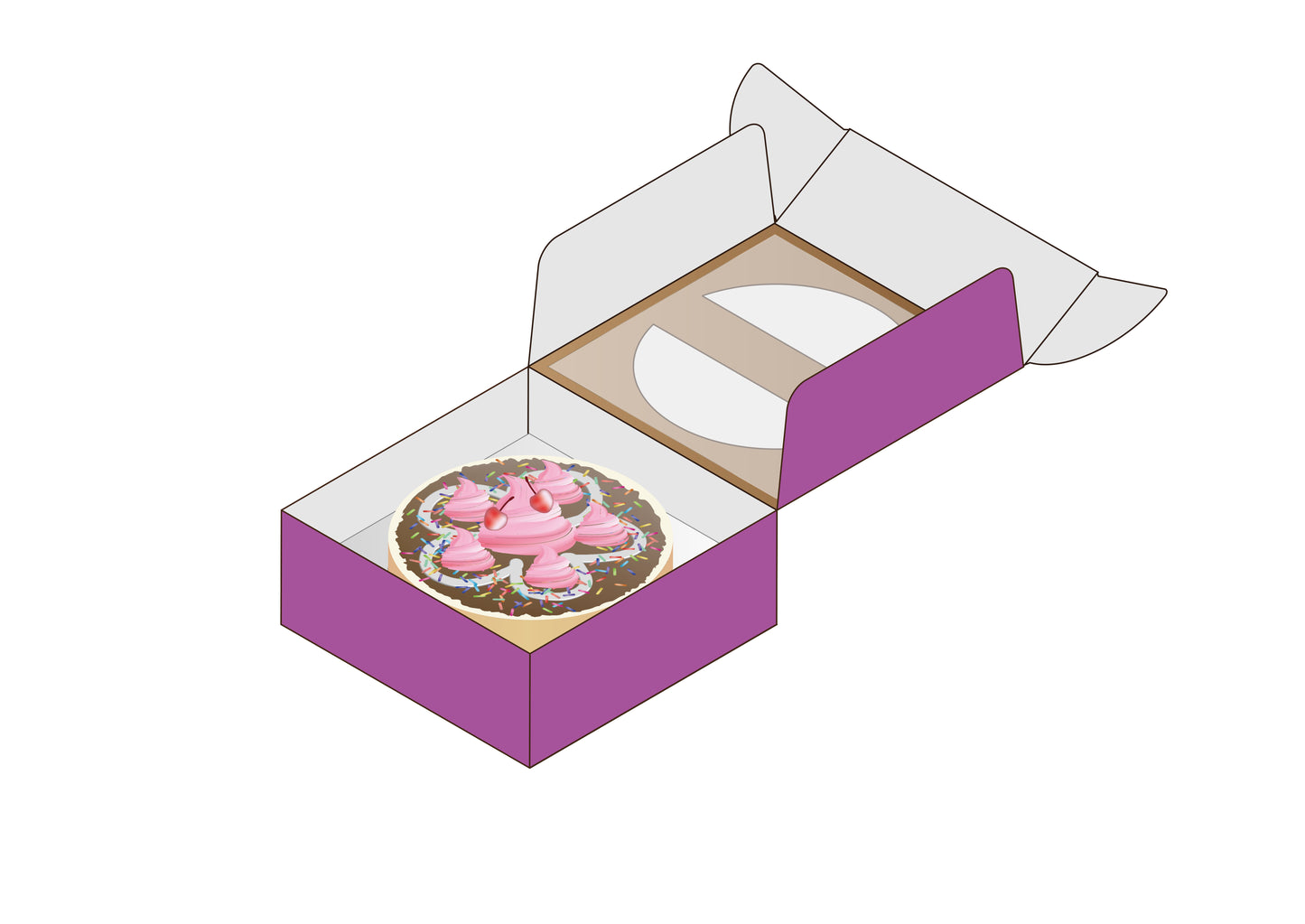 customizable cake box with transparent window