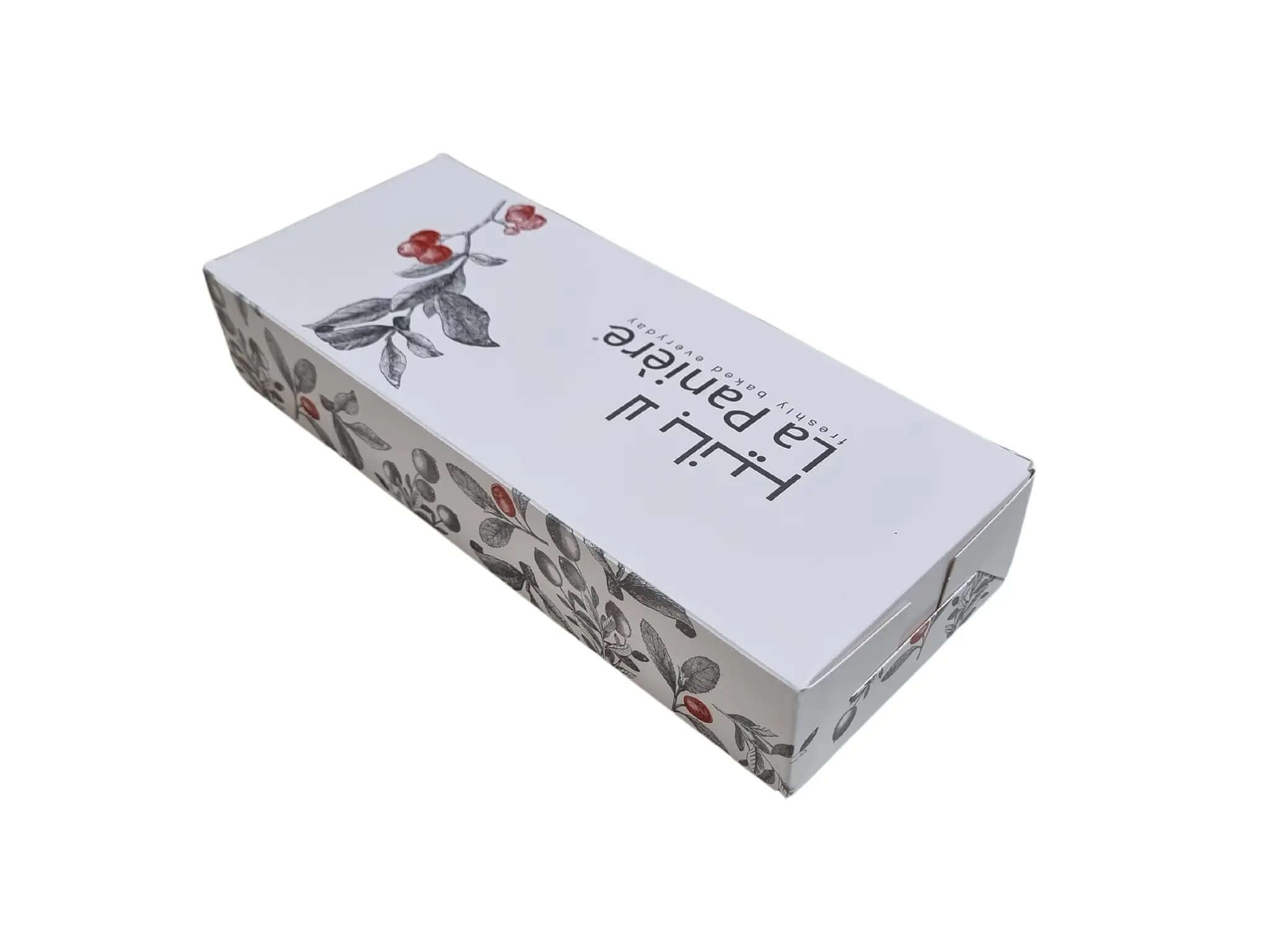 custom printed box 27×11×5 with sauce hole for sweets and fast food