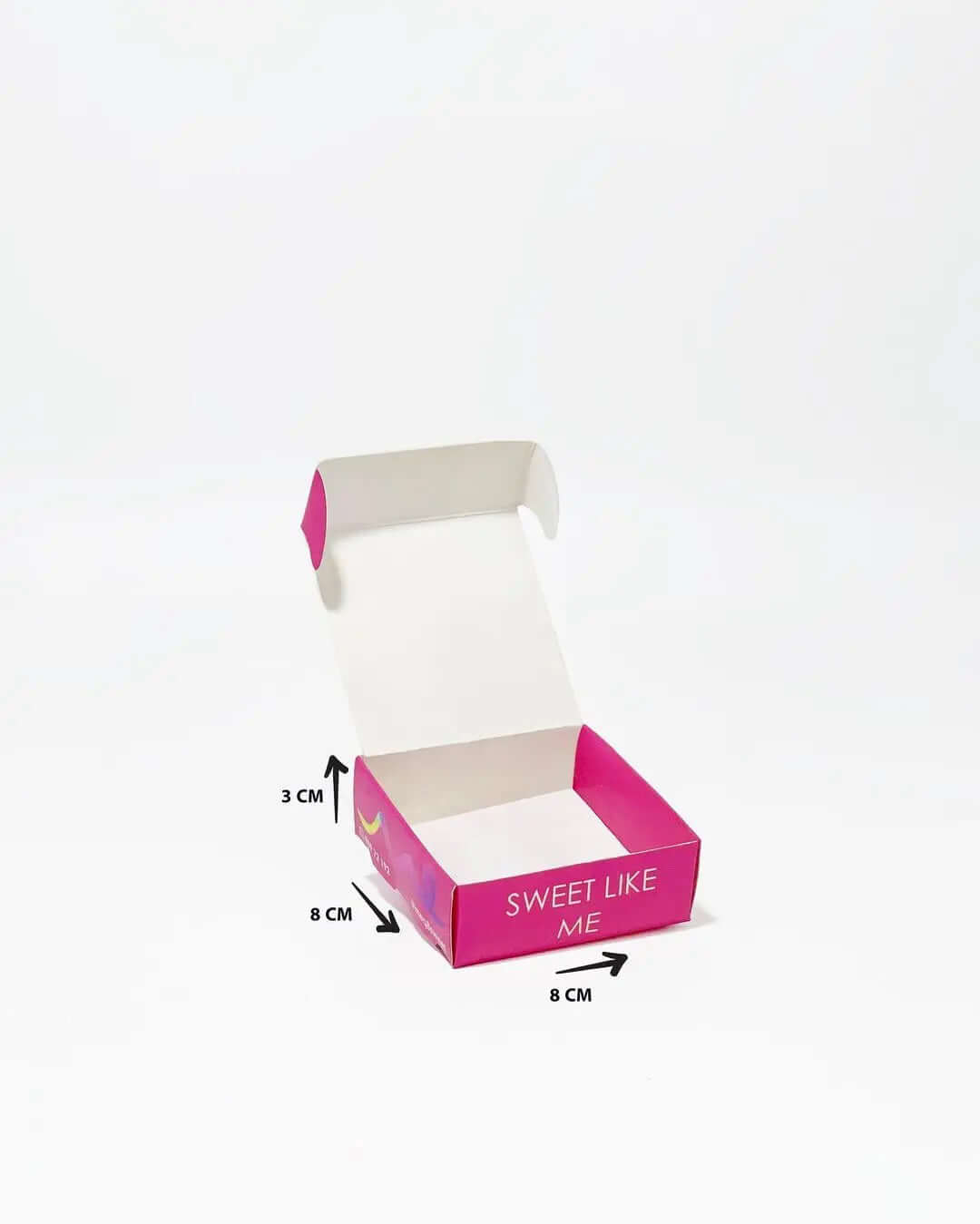 packaging take away gift box size 8×8×3 cm