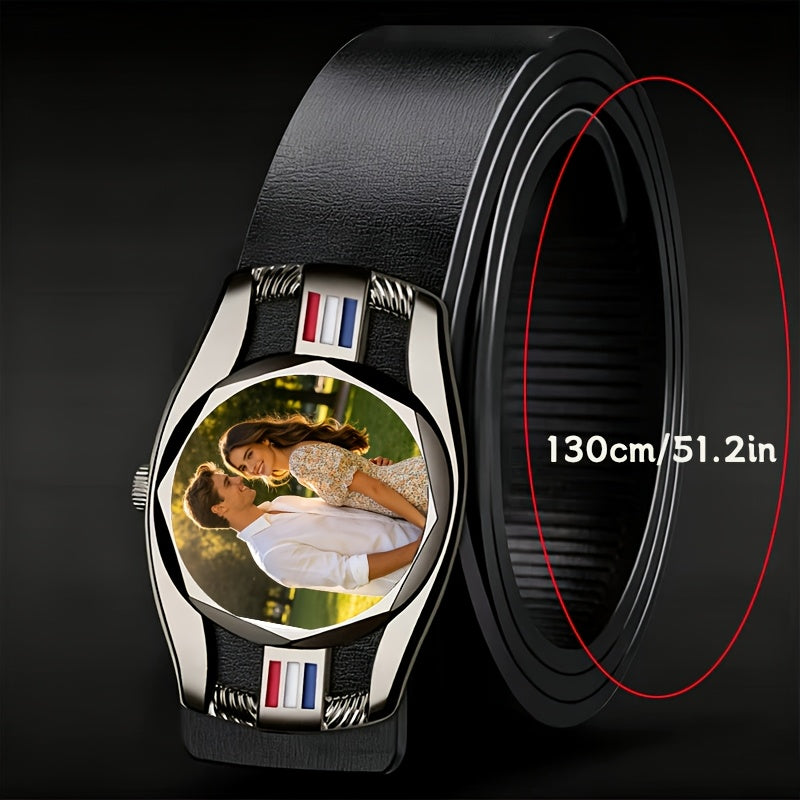 One Custom Men's Belt, Made of PU Leather, with Patterns, Text and Logos, | Business-Ready Event – image 2