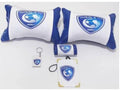 Car accessories, white velvet middle, plain blue leather edges — product image 1