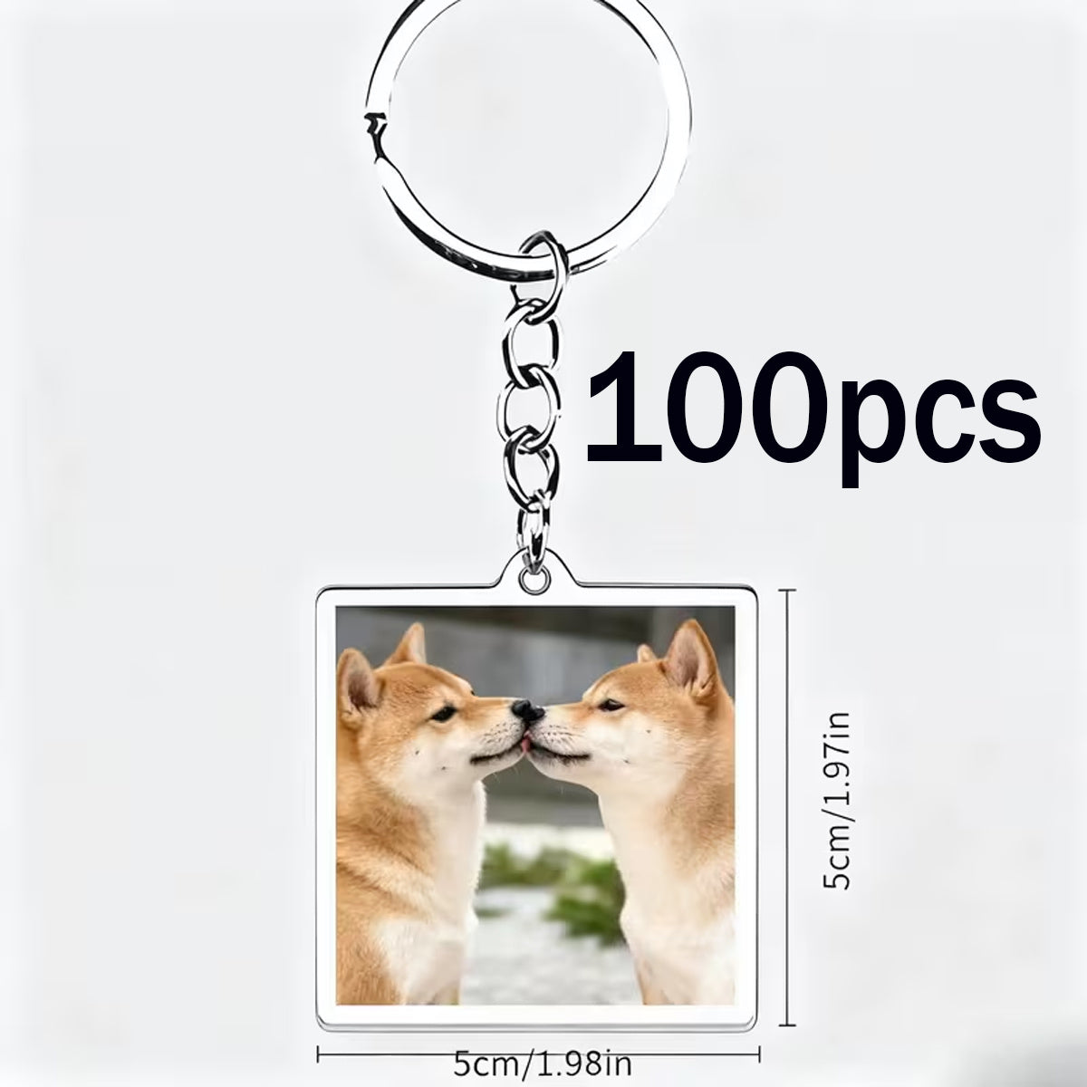 Logo-Ready Custom Keychain – Gift for Her/Him 100/50/30pcs [] Flat Acrylic Custom Logo Keychain, – image 4