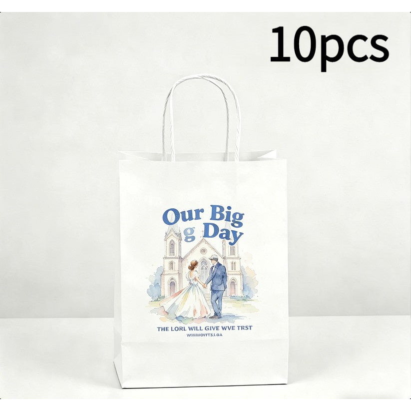 Signature Custom White Kraft Paper Gift Bags, with the Option to Upload Your Own – Event – image 3