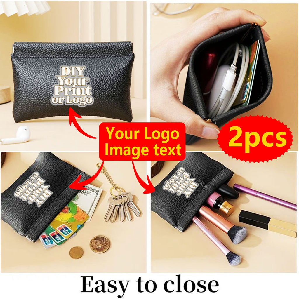 s Custom Purse Wallet & Makeup Bag Suitable for Women & Men, Logo/Text/Image | Made-to-Order Branded – image 3