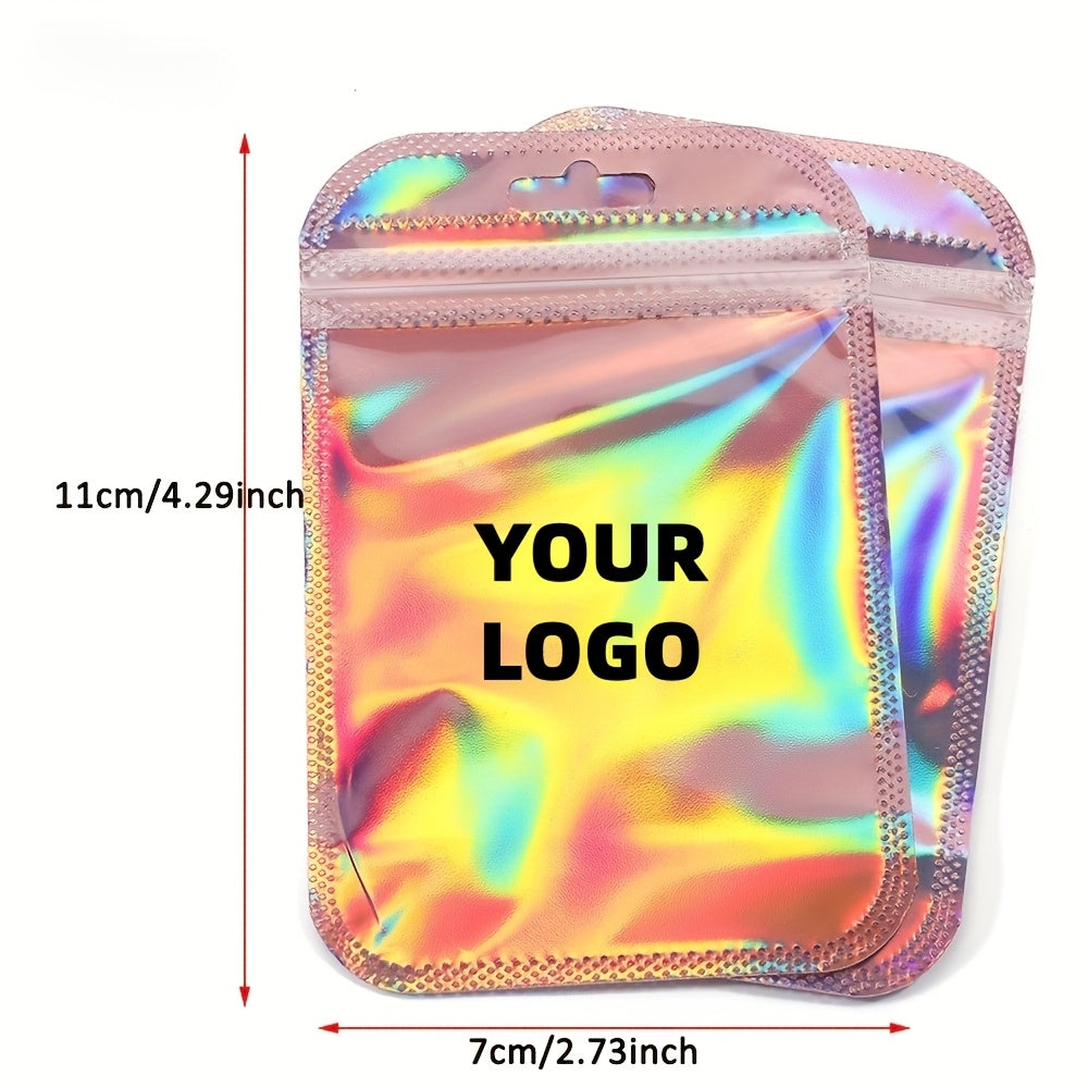 Personalized Packaging & Label – Pink Laser Iridescent Small Gift Bags, Gift Wrapping Bags, Small Jewelry – image 4
