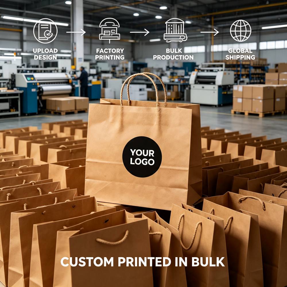 Brand-Forward Custom Kraft Paper Bags - Multiple Sizes, Gift for Her/Him, Custom Image – Marketing – image 4