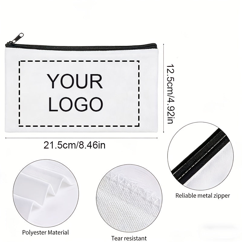 Corporate Custom s White Zipper Makeup Bags - Logo, Toiletry Pouches - Multifunctional Office – Client – image 3