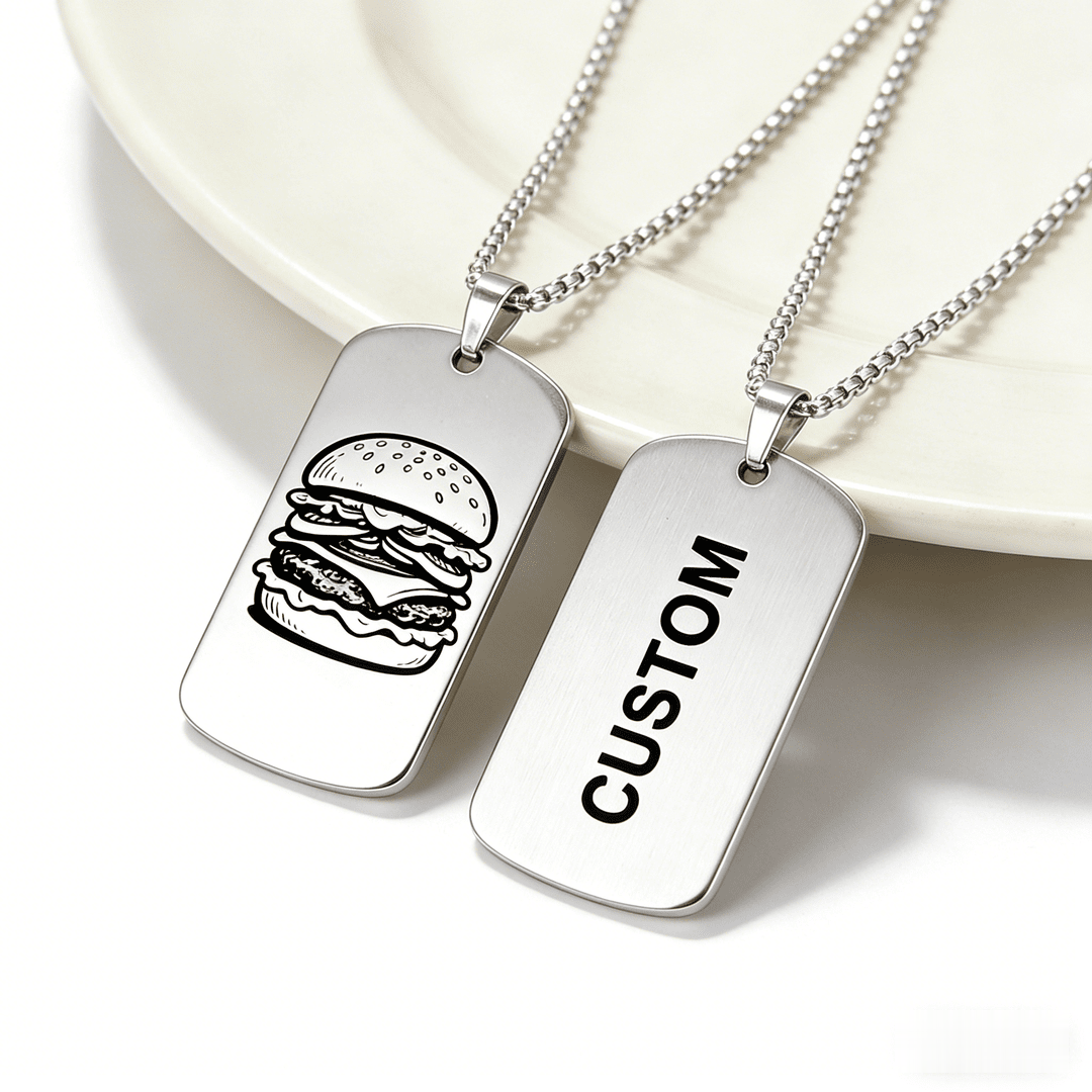 Custom Stainless Steel Dog Tag Necklace, Can Engrave Photos And Text for a Personalized Exclusive Logo. Lightweight… - image 1