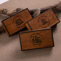 Custom-Printed Packaging & Label – A Custom Wooden Storage Box, with Patterns and Text, Stamped Wooden – image 1
