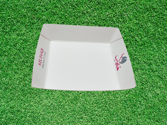 custom printed disposable paper serving tray, 11×10×3 cm