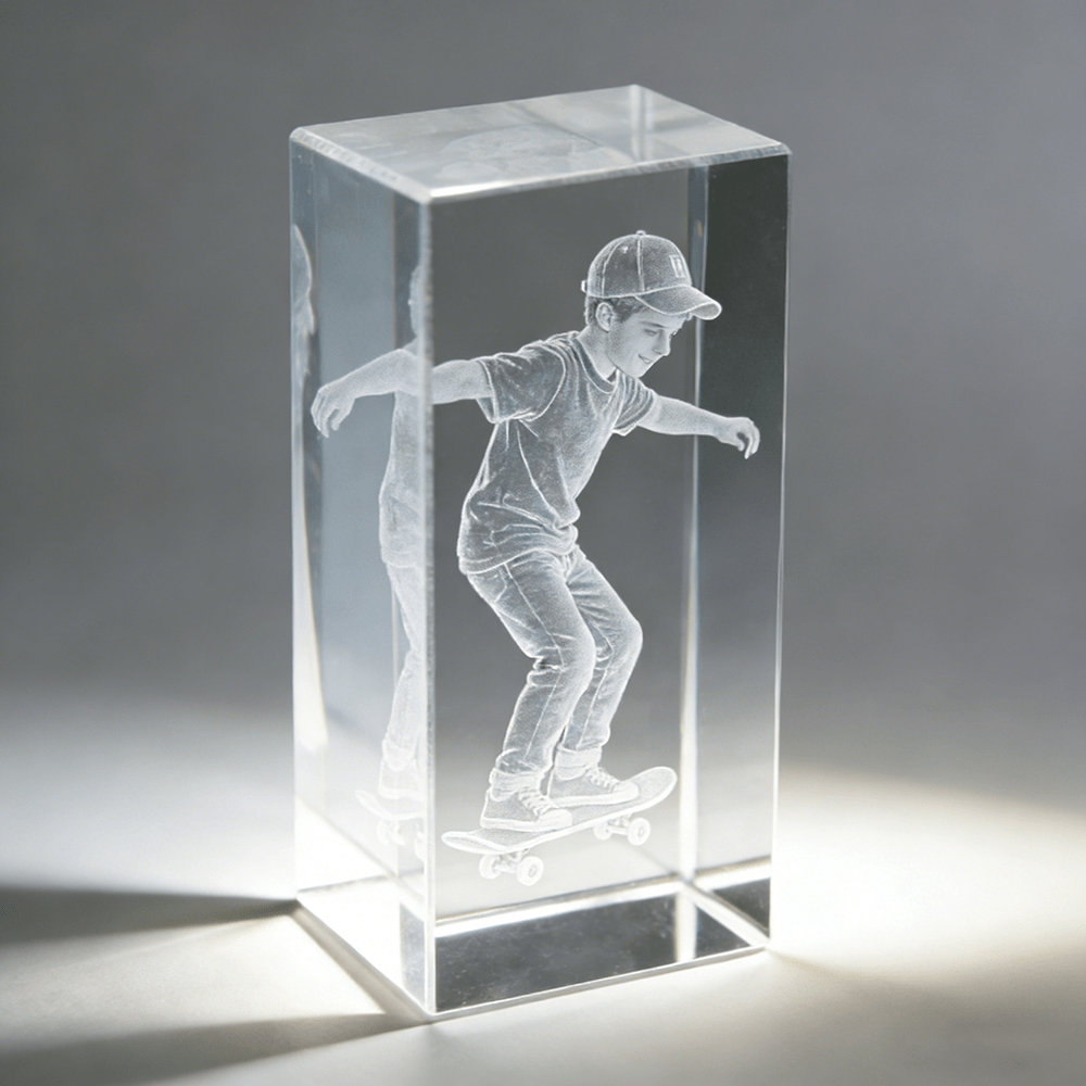 Customize Your Own Statue Figurine, 3D Custom Crystal Photo Statue for Home Decor. Laser-engraved Personalized… - image 1