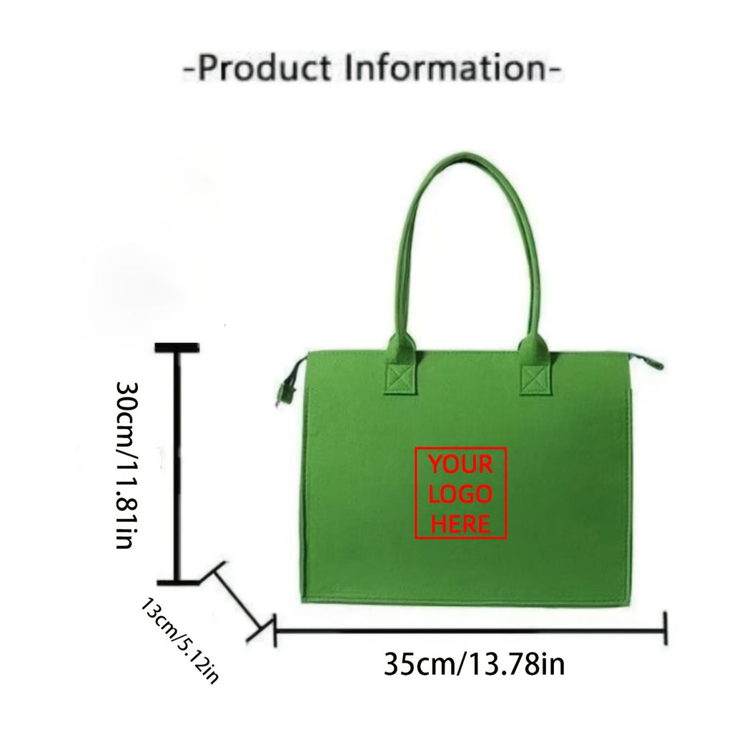 Women's Custom Photo/Text Tote Bag - Large Capacity Zippered Handbag | Business-Ready Branded – image 3