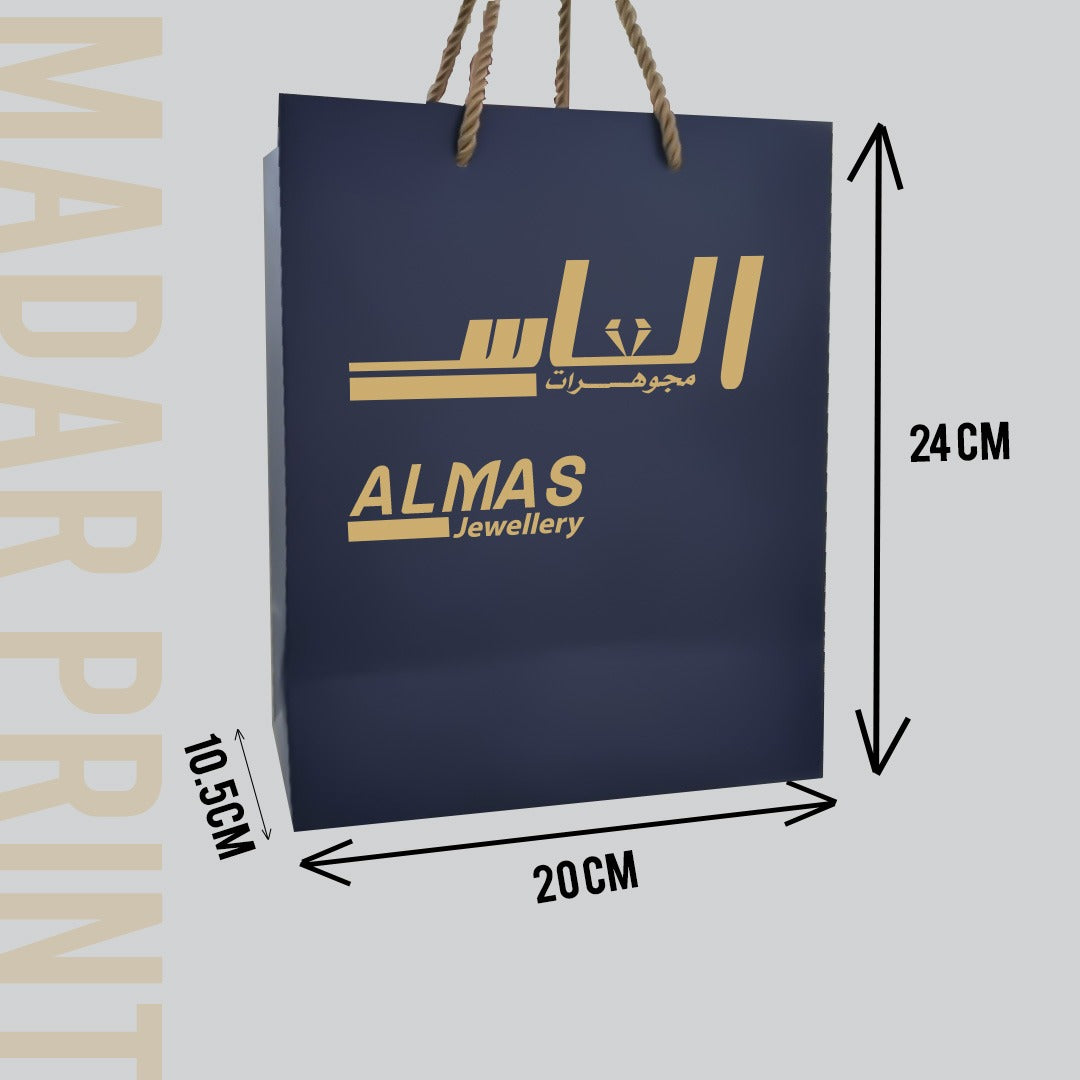 custom printed 20×24×10.5 cm paper bag for jewelry and perfume boxes packaging