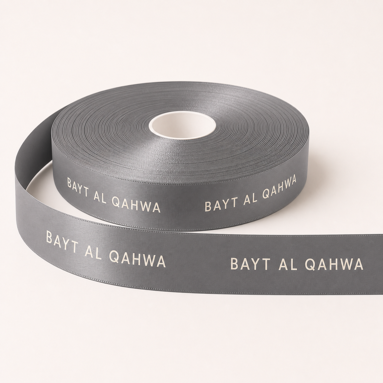 Product photo: Personalized Grey Wide Satin Ribbon - 40 m