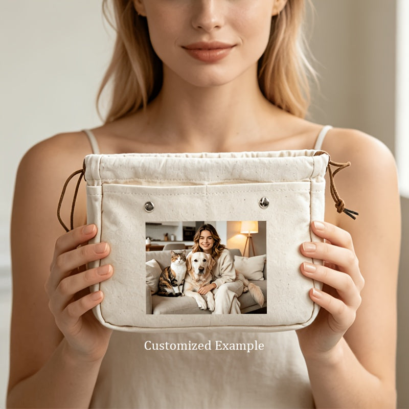 Personalized Specialized Promotional Product – GYTECK Photo/Logo Toiletry Bag - Custom Drawstring Wash Bag with – image 2