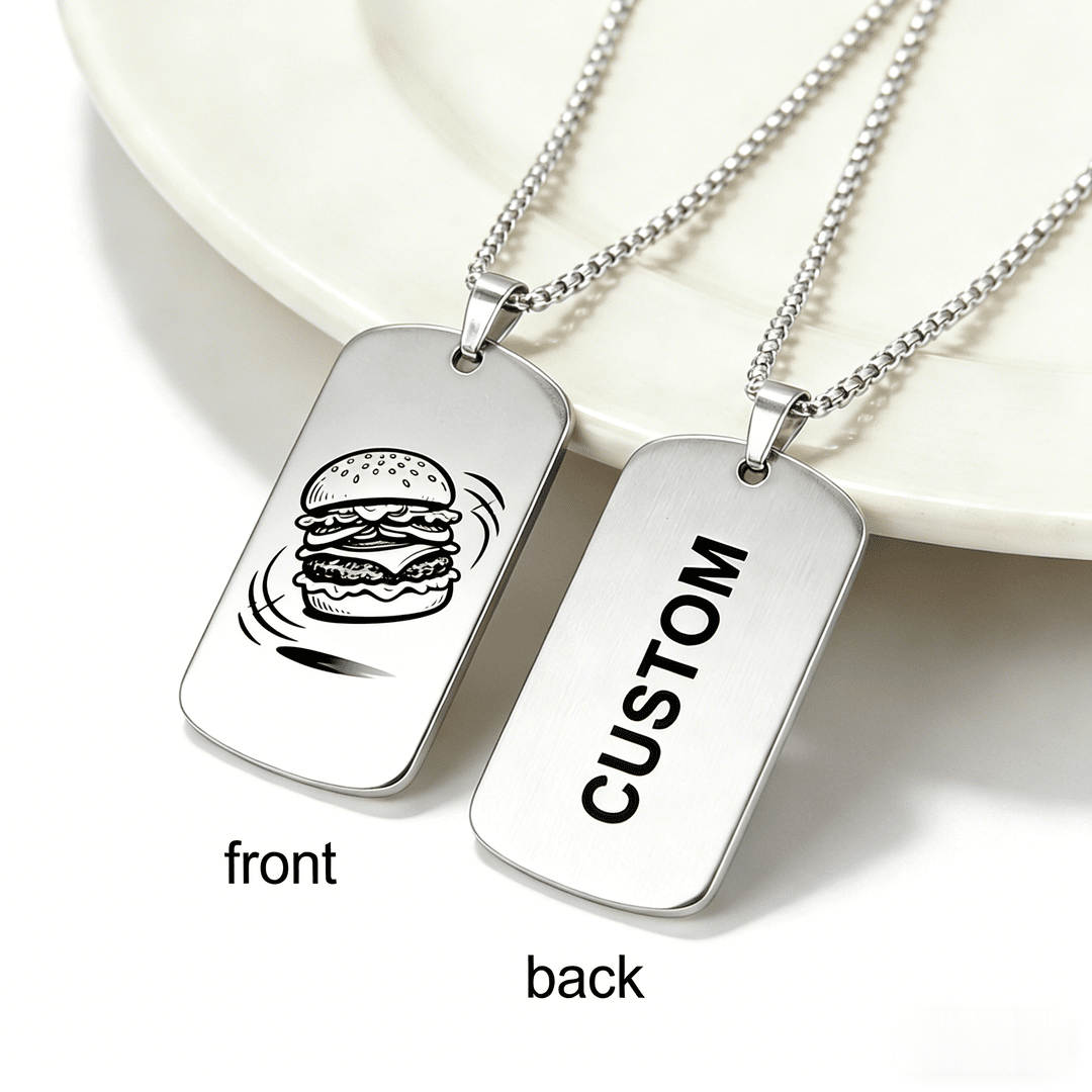 Custom Stainless Steel Dog Tag Necklace, Can Engrave Photos And Text for a Personalized Exclusive Logo. Lightweight… - image 3