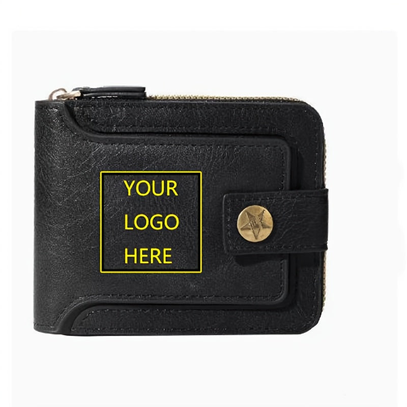 Custom Pattern Men'S Faux Leather Wallet, Custom Image Bifold Purse, Custom | Promotional Branded – image 1