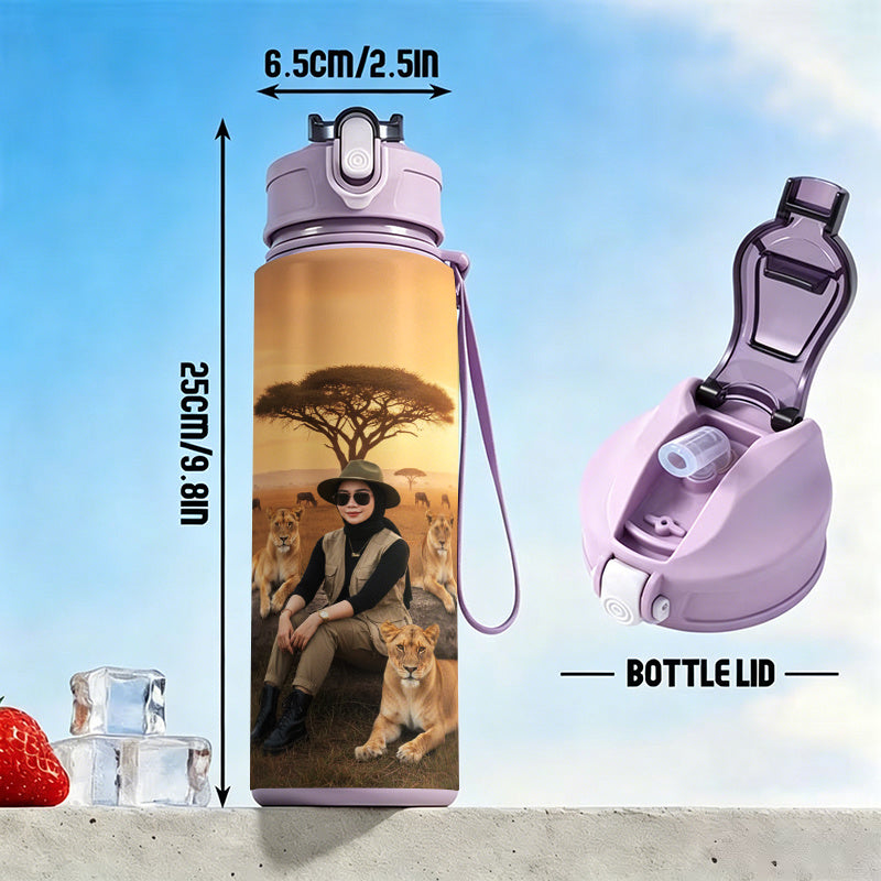 Logo-Ready Tumbler & Bottle – Custom Photo & Name/Logo Water Bottle - 26oz UV Printed Straw Lid with – image 2