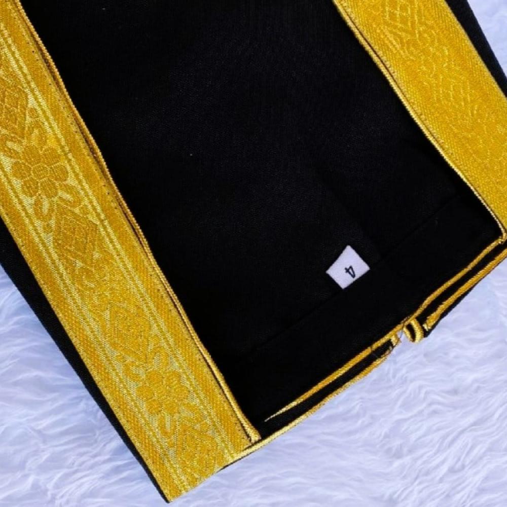 Luxurious plain black bisht for boys - royal quality of printing and embroidery — product image 3
