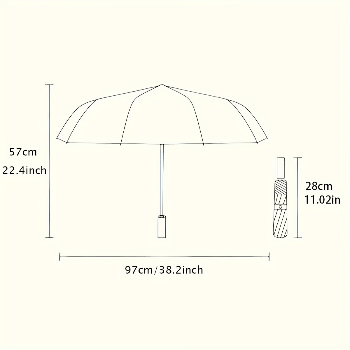 Custom-Printed Specialized Promotional Product – 2D Printed 1pc Personalizable 8-Rib Folding Umbrella (Inner – image 3
