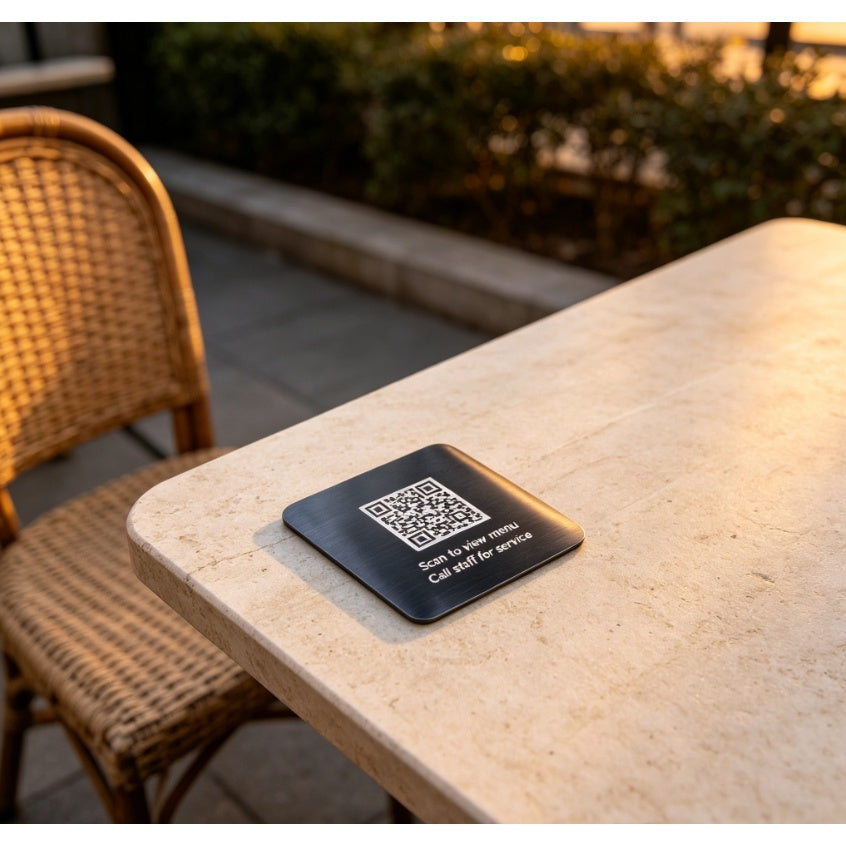 Logo-Ready QR Table Sign with Custom Logo or Design - image 1
