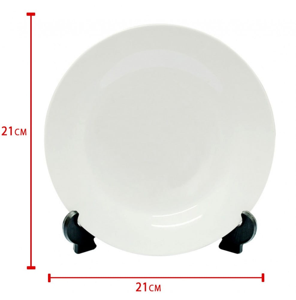 White circular sublimation plate, size 21 cm — product image 1