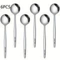 Customize Your Text, 6pcs Stainless Steel Coffee Spoons, Can Customize All Your Text, Cake Spoons, Dessert Spoons,… - image 1