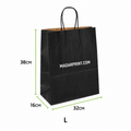 Custom Printed Black Paper Bag Size L – 32 × 16 × 38 cm