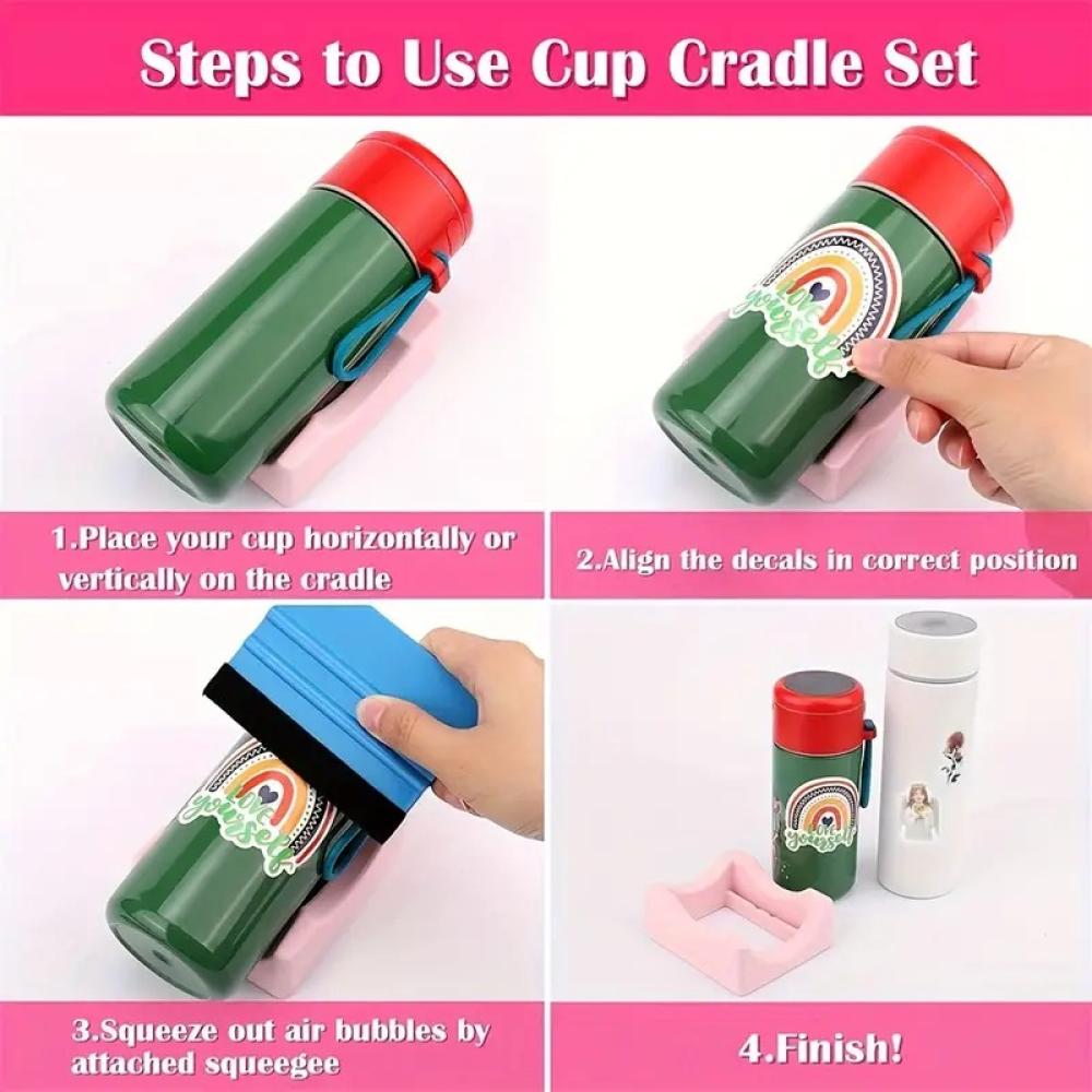 Silicone cup holder and scraper pink — product image 2