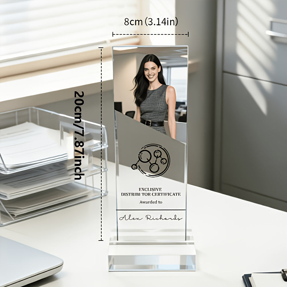 Custom-Printed Corporate Award – Custom Acrylic Decorative Trophy Plaque, Photo, Logo, And Text – image 2