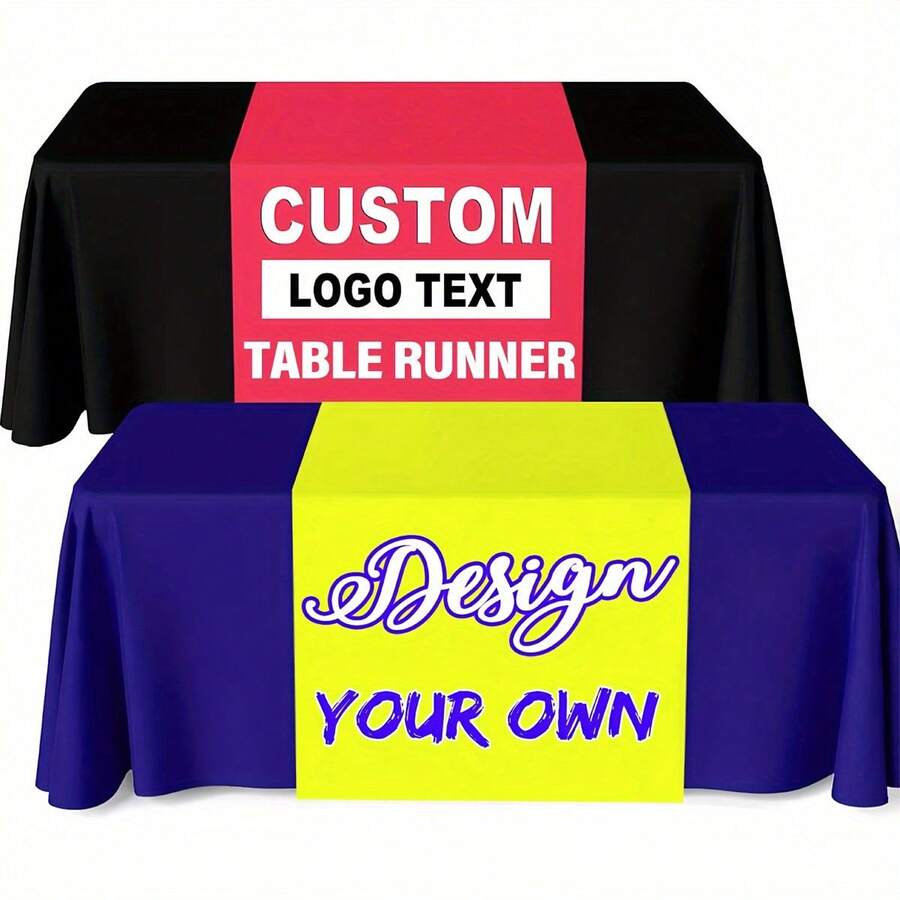 Design-Your-Own Polyester Tablecloth, Designed, Text, Or Logo - – Branded – image 3