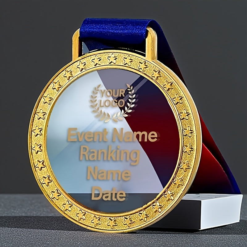 Brand-Forward of Metal Frame Star Crystal Medal, Color Logo Creative Crystal Medal Prize – Business – image 1