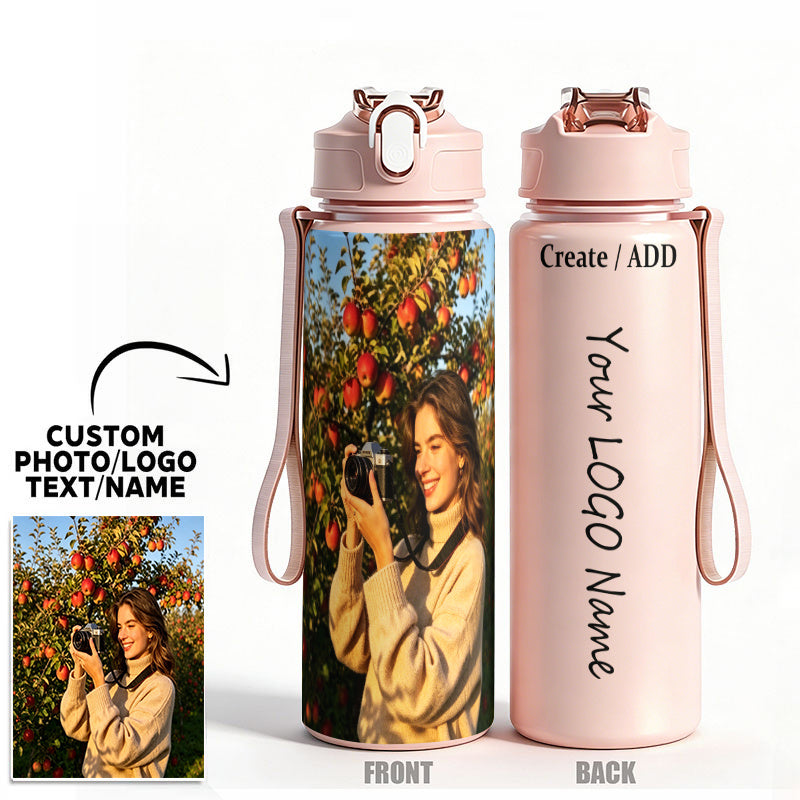 Water Bottle with Lids 750ml 25oz Plastic 4 Color Drink Bottle, All Over 2D | Photo-Printed Tumbler & – image 3