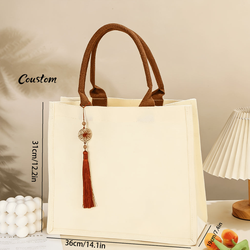 Design-Your-Own Custom Logo 3D Canvas Tote Bag for School Promotion, Laminated Canvas Bag – Branded – image 3