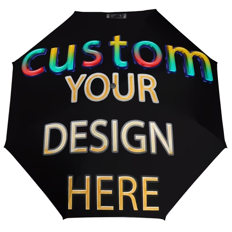 Bespoke Specialized Promotional Product – 2D Printed 1pc Custom Photo Logo Folding Umbrella | 8-Rib Umbrella – image 1