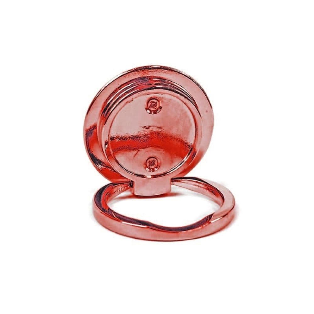 Elegant pink circular metal mobile phone holder with finger grip — product image 2