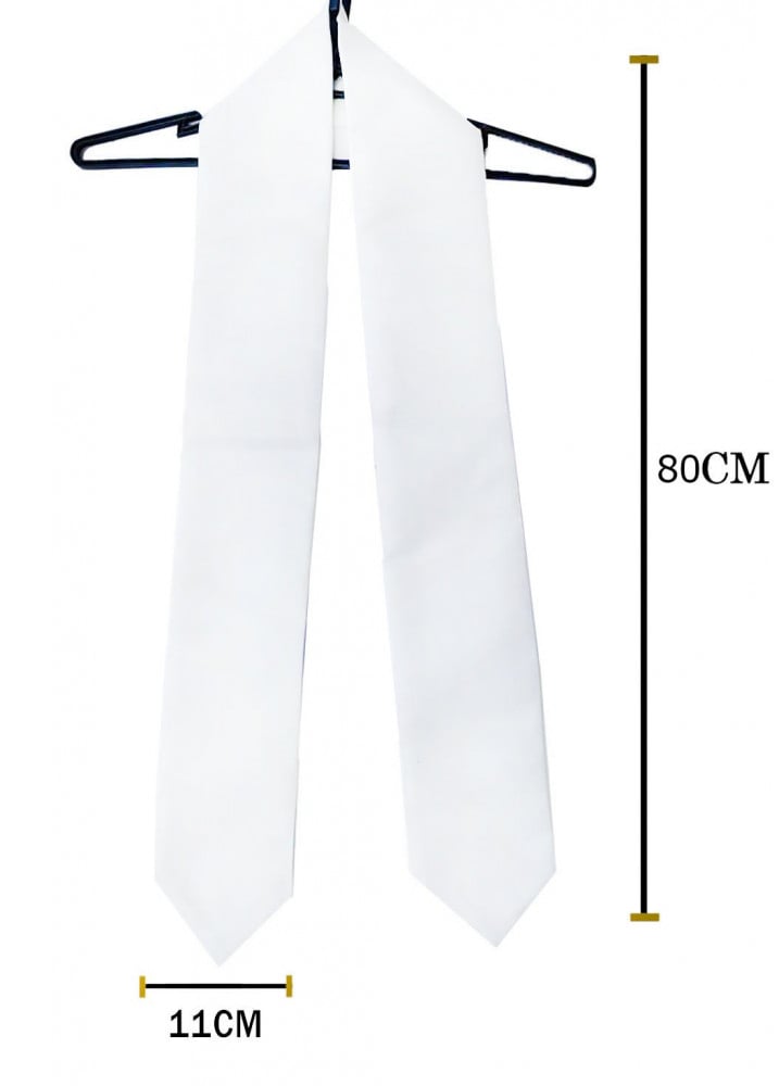 White graduation scarf with sublimation print 2026 - wholesale for printing shops and schools — product image 2