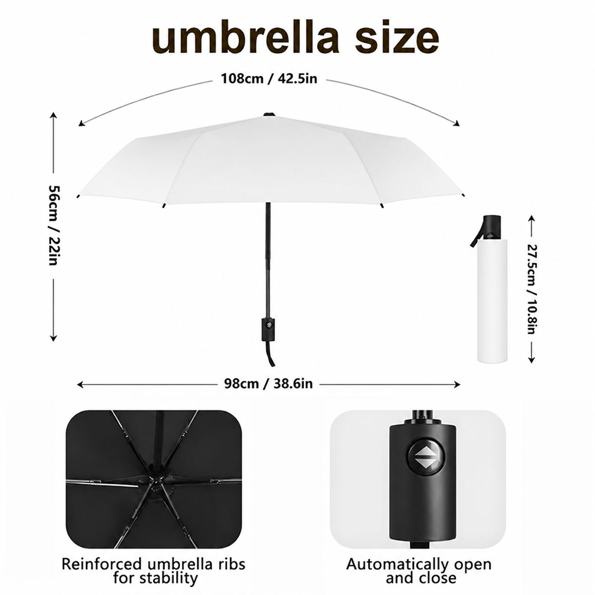Personalized Specialized Promotional Product – 3-Fold Auto Umbrella with Custom Photo/Logo - A Lightweight, Foldable – image 3