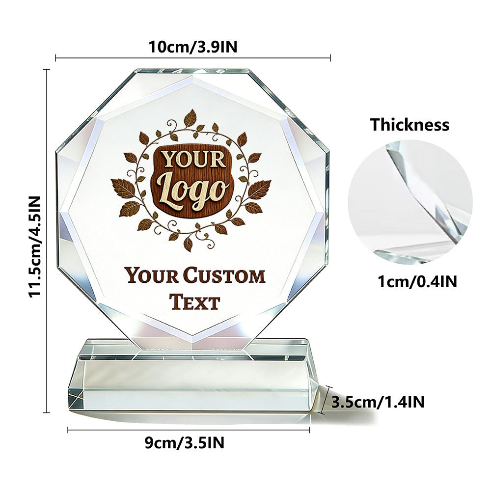 Design-Your-Own 1 Crystal Trophy, Available in Multiple Specifications for Color and Style, – Branded – image 2