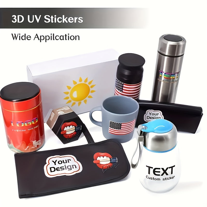 s/50pcs/100pcs, 3.0cm-11.99cm Crystal Label Metal Tag LOGO Sticker Custom UV | Promotional Packaging & – image 4