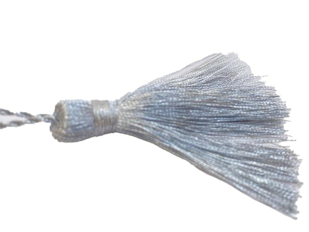 Silver silk fringe pendants - 12 pieces — product image 2