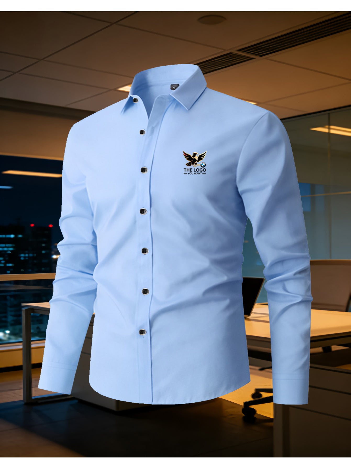 Design-Your-Own Men'S High-Quality Fashion Long-Sleeved Shirt| Button, Pocket-Less, Casual – Team – image 3