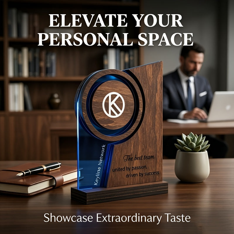 Bespoke Corporate Award – [2D Flat] Custom Logo And Text Wooden And Acrylic Medal Team – image 3