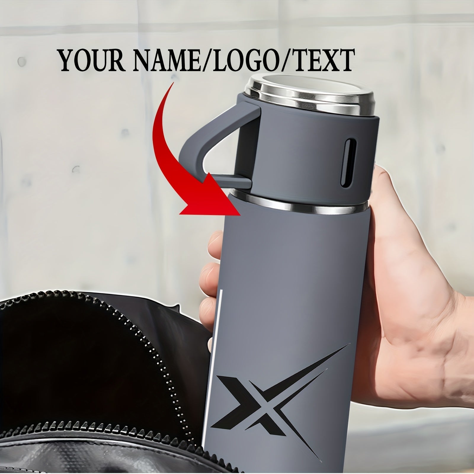 Brand-Forward A Custom Insulated Cup with a Stylish 'X' Logo, Featuring a Minimalist Design – Business – image 2
