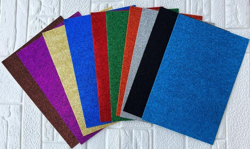 Glitter sticker foam paper, A4 size, 10 sheets — product image 1